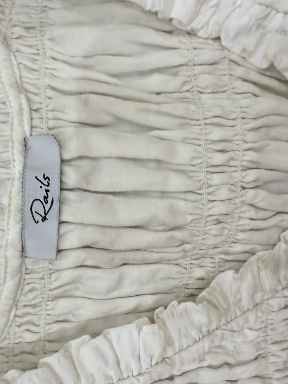 Rails Cream Smocked Ruffle Crop Top - Picture 3 of 3